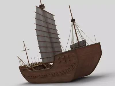 Ancient Chinese Ship 01 3D model