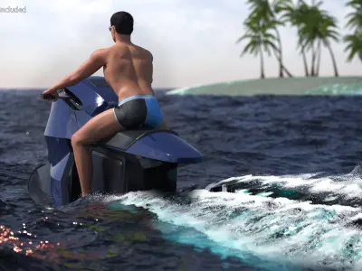  Jet Ski Blue with Rider 