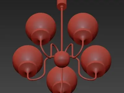 2 Swiss Brass Chandeliers 3D model