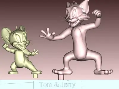 Tom Cat and Jerry Mouse 3D print model
