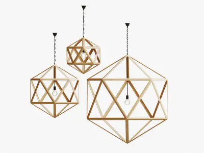 WOODEN POLYHEDRON PENDANT 3D model