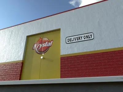 Krystal Hamburger Restaurant Low-Poly PBR Model Low-poly 3D model