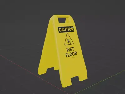 WET FLOOR SIGN 3D MODEL Low-poly 3D model
