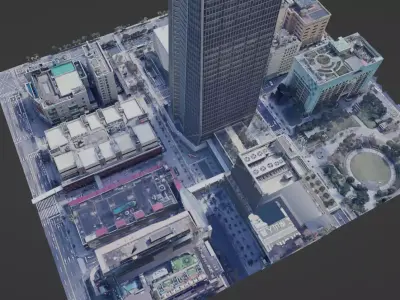 city model skyscraper in los angeles 3D model