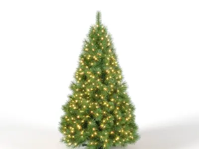 Christmas Tree With Lights Set 1 3D model
