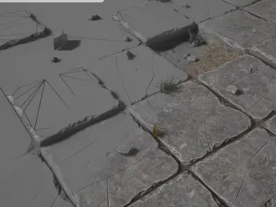 Stone Floor Free low-poly 3D model