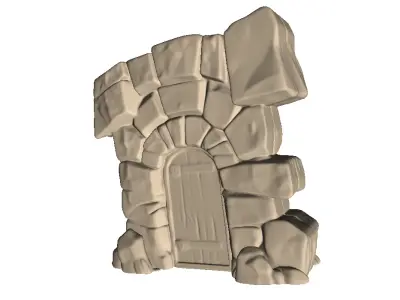 Medieval Stone Door 3 3D print model purchase