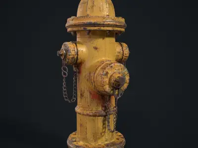 Fire Hydrant Low-poly 3D model 53