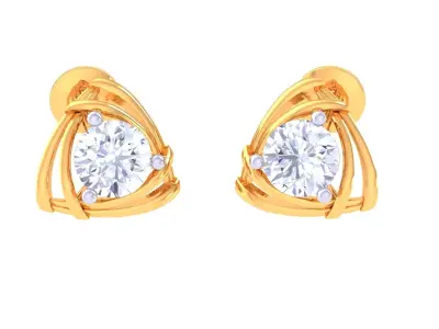 Solitaire Super Light Weight Earring Pendant Set 3D print model