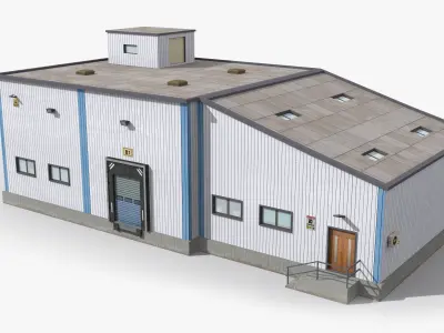 Factory x18 Low-poly 3D model