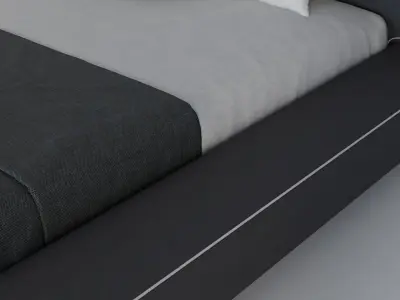 minimalist bed  soft 3D model
