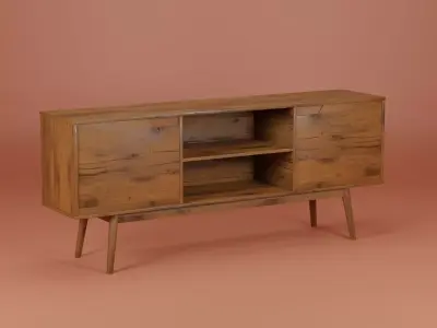 Media Console Unit 200x45x80 Low-poly 3D model