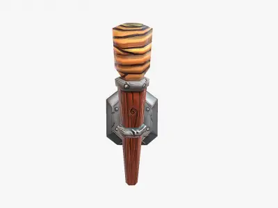 Torch Hand Paint Low-poly 3D model