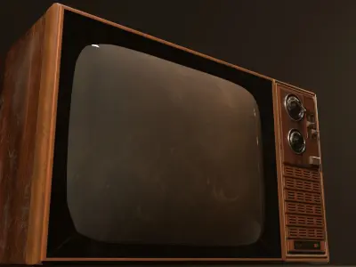 Antique and Old Television Low-poly Low-poly 3D model