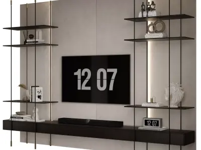 TV Wall-Set 05 3D model