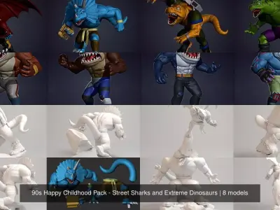 90s Happy Childhood Pack - Street Sharks and Extreme Dinosaurs
