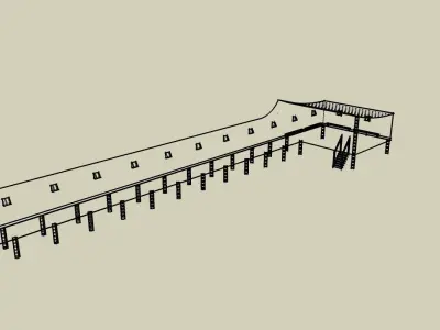 Pier on the beach 3D model