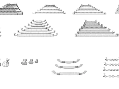 Furniture Fittings Mega Pack - Door Handles Knobs 3D model