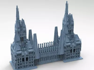 Tudor Castle Fantasy castle Walls 3D model
