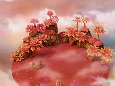 Lava Forest Low-poly 3D model