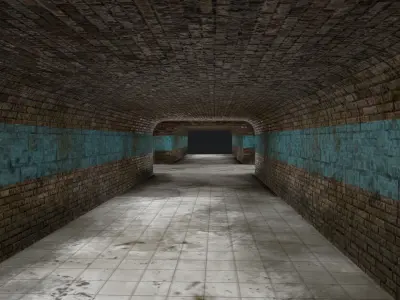 Subway tunnel Low-poly 3D model