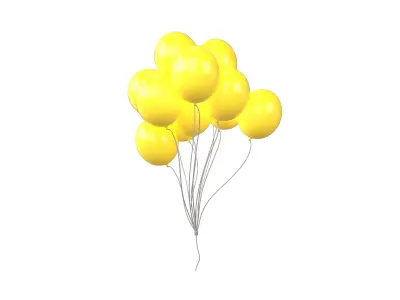 Bunch of Balloons v1 006 Low-poly 3D model
