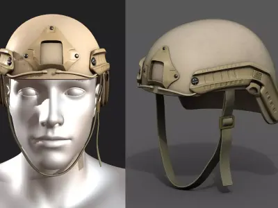 Helmet military combat soldier armor scifi fantasy  Low-poly 3D model