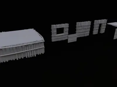 House Clay and Wood Free low-poly 3D model