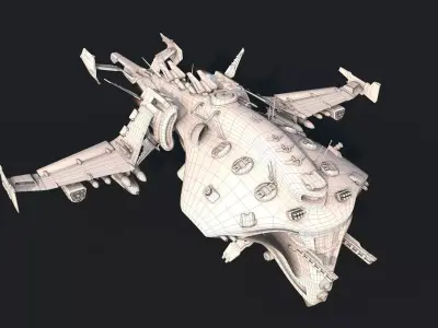 Spaceship 05 Modular Pack Low-poly 3D model