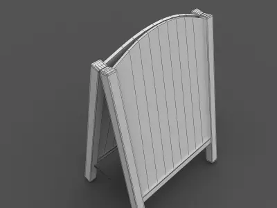 Wooden Sandwich Board 3D model