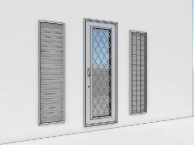 Japanese Window Terrace door 3D model