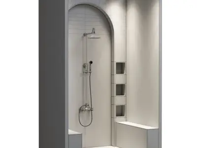 Corner Shower Cabins 13 Low-poly 3D model