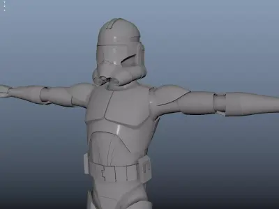 Clone Wars Style Clonetrooper Untextured 3D model
