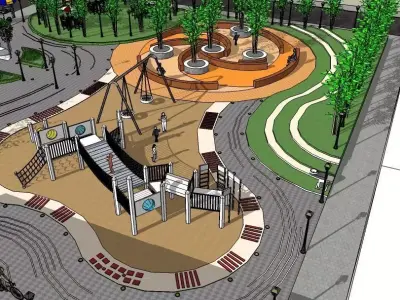 Urban Park 3D Model SketchUp 3D model