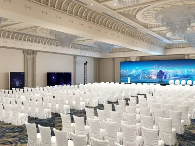 stage with hall  3D model purchase