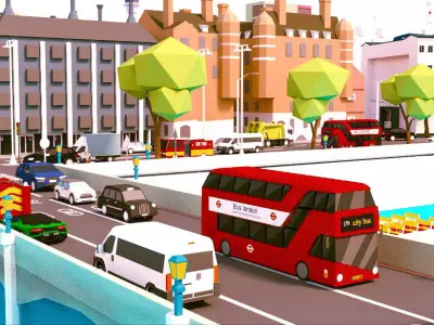 Low Poly London City-poly 3D model-POLYGON  Low-poly 3D model