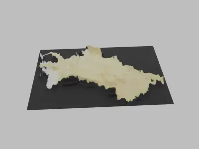 Turkmenistan Map Country Low-poly 3D model