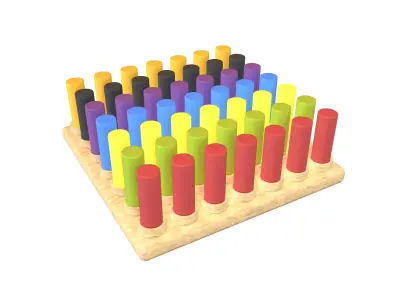 Cylindrical Cognitive Board v1 001 Low-poly 3D model