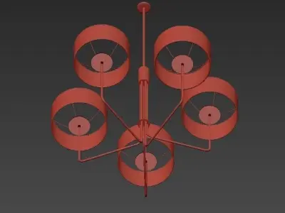 Quintet modern chandelier 3D model