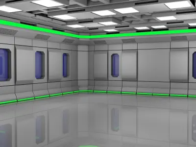 Sci Fi Room 3D model 34