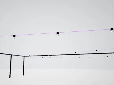 Bistro Lights with Frame 3D model