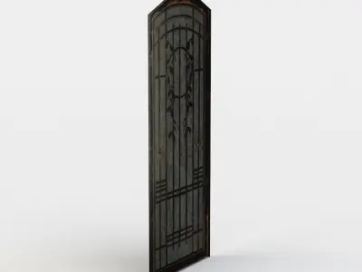 Window iron door with design Low-poly 3D model