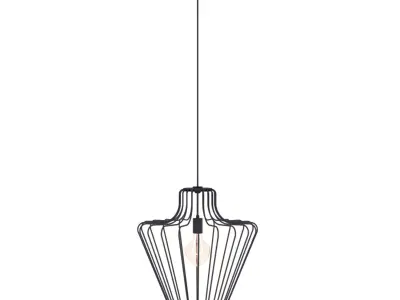 Three models of black metal lamps 3D model
