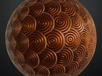 Orange Metal Pattern PBR Seamless Texture