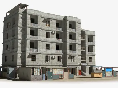 Slum x24 Low-poly 3D model