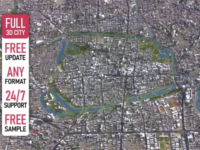 Hefei - 3D City Model Low-poly 3D model