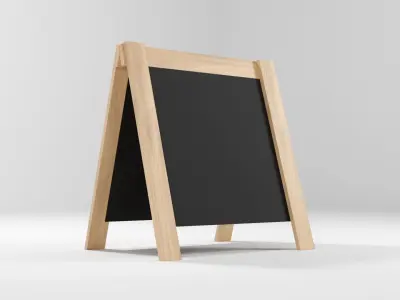 Street wooden billboard 3D Model Low-poly 3D model