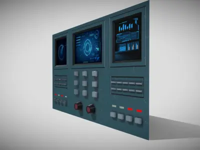 Sci-Fi Wall Panel Low-poly 3D model
