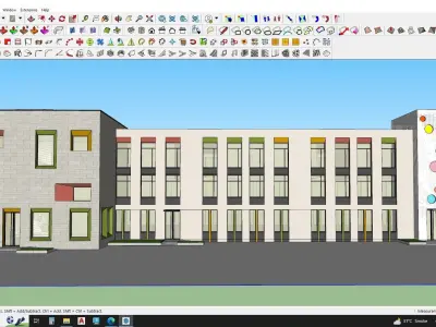 School Building 3d model 3D model