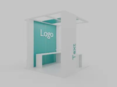 Simple Booth Event Low-poly 3D model